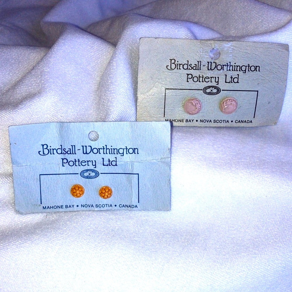 Vintage Pottery Earrings Birdsall-Worthington pottery Nova Scotia